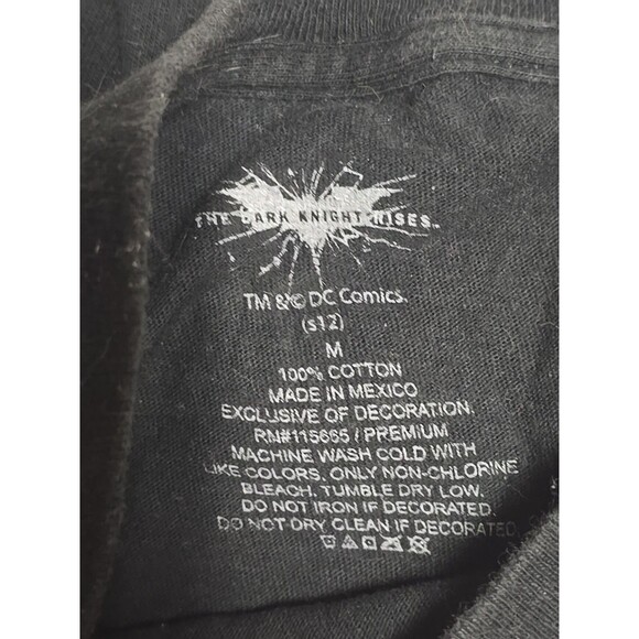 The Dark Knight Rises T Shirt Adult MEDIUM Black Bane Batman Movie Promo - Picture 7 of 7